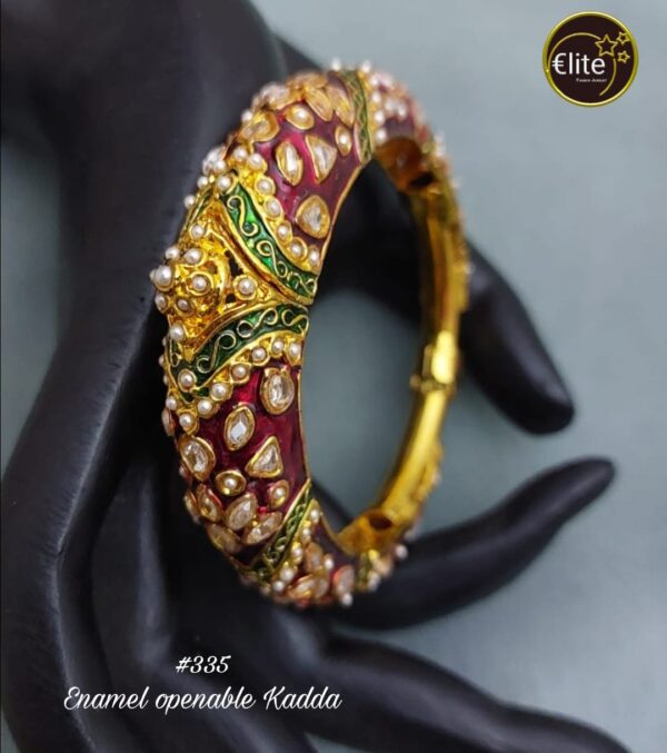 Elite Premium Enamel Polki Stone Kada